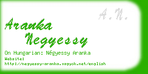 aranka negyessy business card